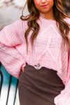 Pink Distressed Wide Neck Sweater - Shop Kendry Collection Boutique