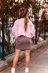 Pink Distressed Wide Neck Sweater - Shop Kendry Collection Boutique