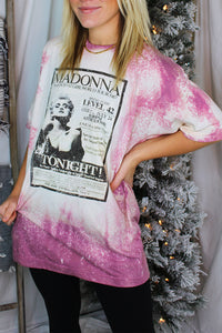 Pink Madonna Bleached Band Tee - Shop Kendry Collection Boutique