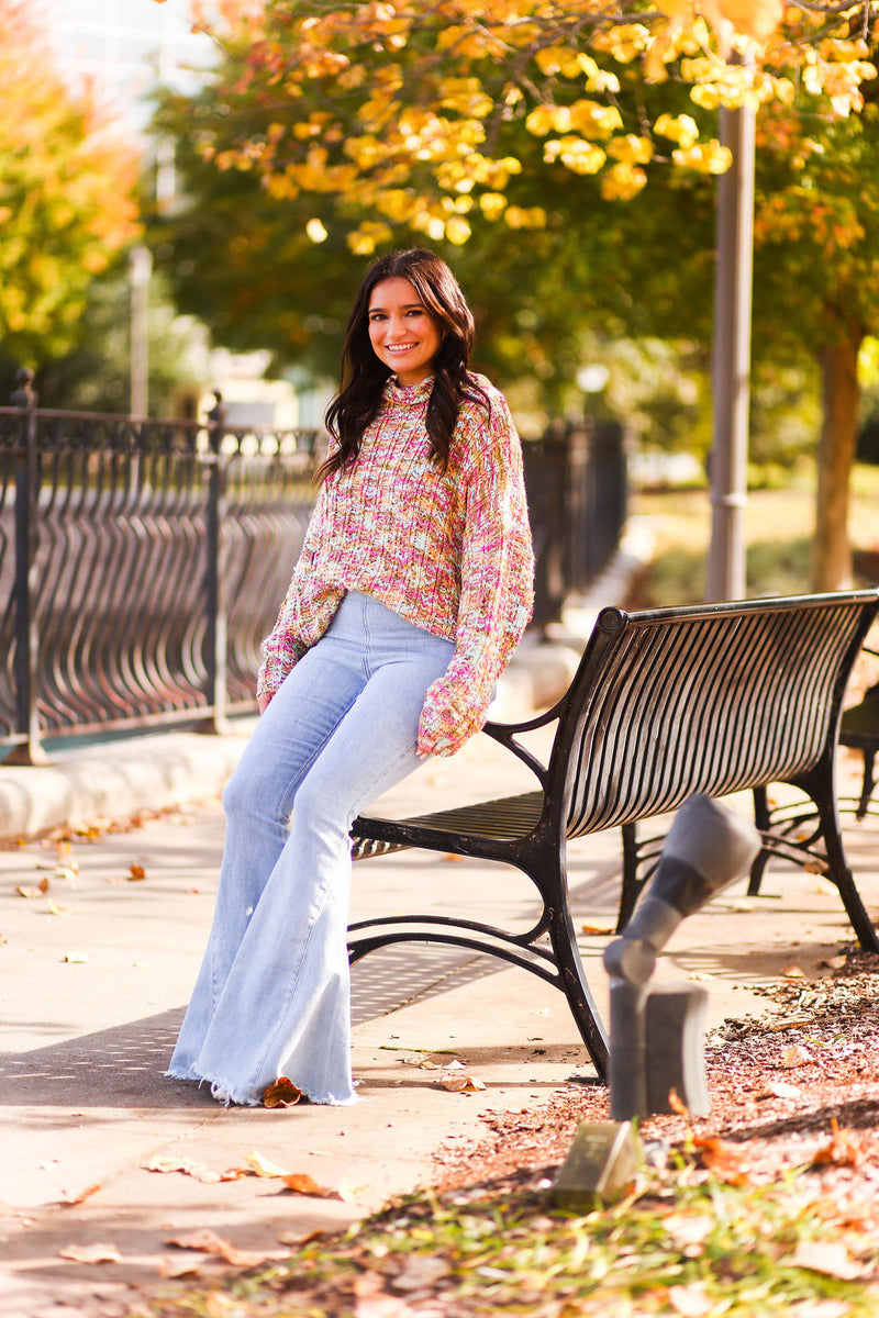 Pink Multi Color Knit Sweater - Shop Kendry Collection Boutique