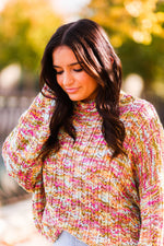 Pink Multi Color Knit Sweater - Shop Kendry Collection Boutique