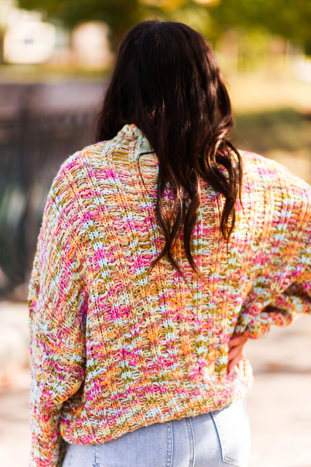Multicolor knit sweater shop