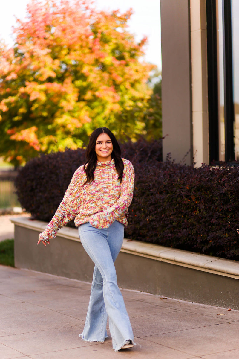 Pink Multi Color Knit Sweater - Shop Kendry Collection Boutique
