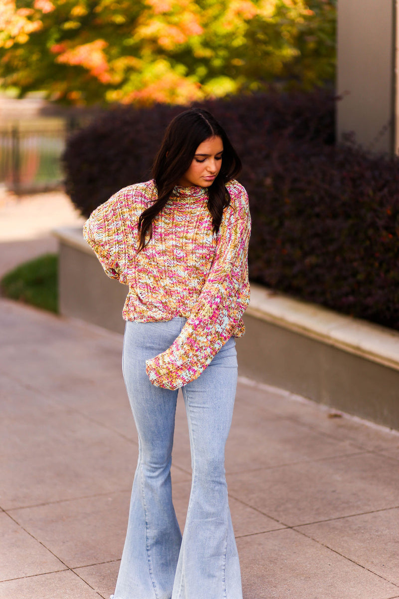 Pink Multi Color Knit Sweater - Shop Kendry Collection Boutique