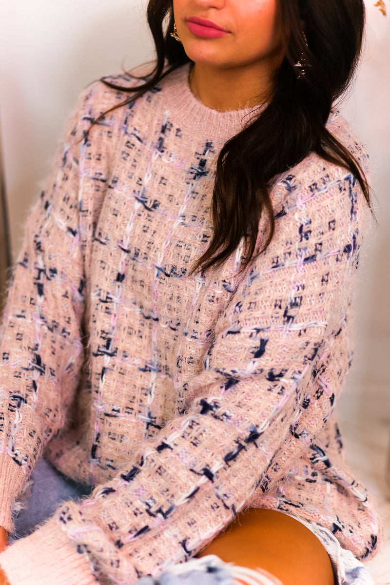 Pink Multicolor Knit Sweater - Shop Kendry Collection Boutique