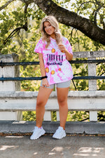 Pink Nirvana Nevermind Smiley Face Graphic Tee - Shop Kendry Collection Boutique
