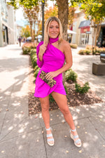 Pink One Shoulder Mock Neck Dress - Shop Kendry Collection Boutique