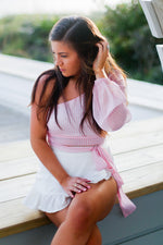 Pink Plaid One Shoulder Side Tie Top - Shop Kendry Collection Boutique