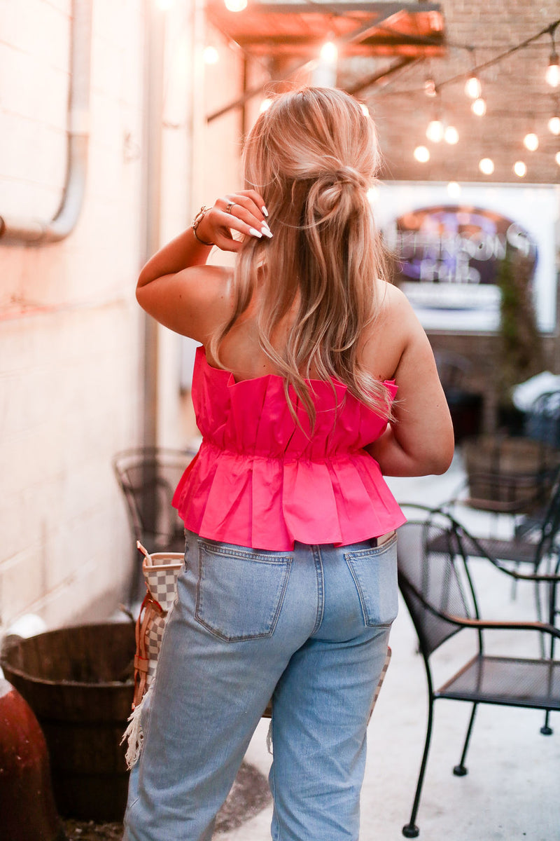 Pink Ruffle Tube Top - Shop Kendry Collection Boutique