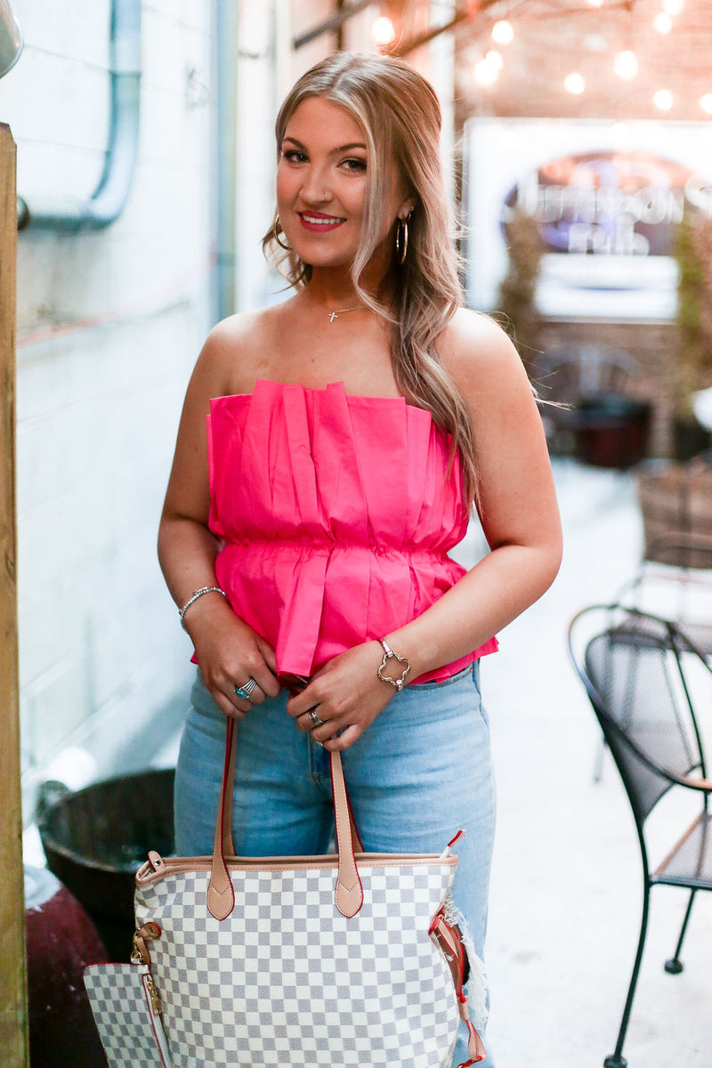 Pink Ruffle Tube Top - Shop Kendry Collection Boutique