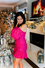 Pink Shimmer Cold Shoulder Dress - Shop Kendry Collection Boutique 