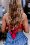 Pink Silk Bandana Tie Top - Shop Kendry Collection Boutique