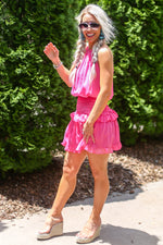 Pink Smocked Waist Mini Dress - Kendry Collection Boutique