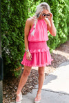 Pink Smocked Waist Mini Dress - Kendry Collection Boutique