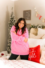 Pink Teddy Half Zip Pullover - Kendry Collection Boutique