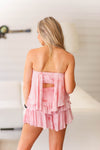 Pink Tie Dye Strapless Ruffle Romper - Shop Kendry Collection Boutique