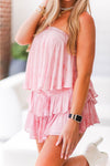 Pink Tie Dye Strapless Ruffle Romper - Shop Kendry Collection Boutique