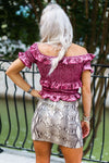 Pink Velvet Ruffle Smocked Top - Shop Kendry Collection Online Boutique