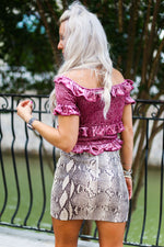Pink Velvet Ruffle Smocked Top - Shop Kendry Collection Online Boutique