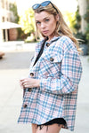 Pink and Blue Button Down Flannel Shacket - Shop Kendry Collection Boutique