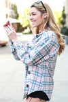 Pink and Blue Button Down Flannel Shacket - Shop Kendry Collection Boutique
