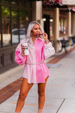 Pink and Cream Color Block Corduroy Button Down - Shop Kendry Collection Boutique