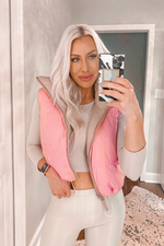 Pink and Tan Reversible Puffer Vest - Shop Kendry Collection Boutique