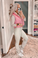 Pink and Tan Reversible Puffer Vest - Shop Kendry Collection Boutique