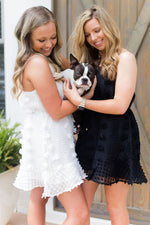 Pom Pom Textured Mini Ruffle Hem Dress - White - Shop Kendry Collection Boutique