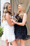 Pom Pom Textured Mini Ruffle Hem Dress - White - Shop Kendry Collection Boutique