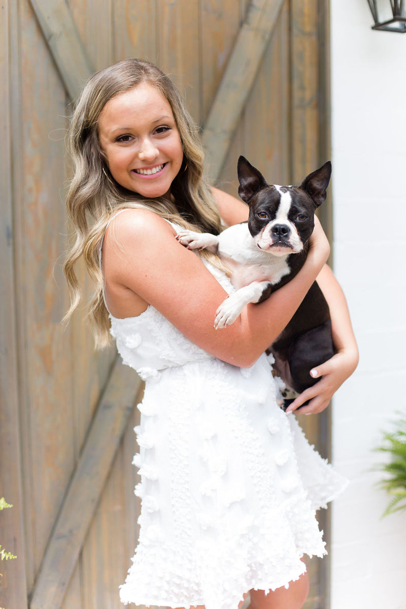 Pom Pom Textured Mini Ruffle Hem Dress - White - Shop Kendry Collection Boutique