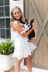 Pom Pom Textured Mini Ruffle Hem Dress - White - Shop Kendry Collection Boutique