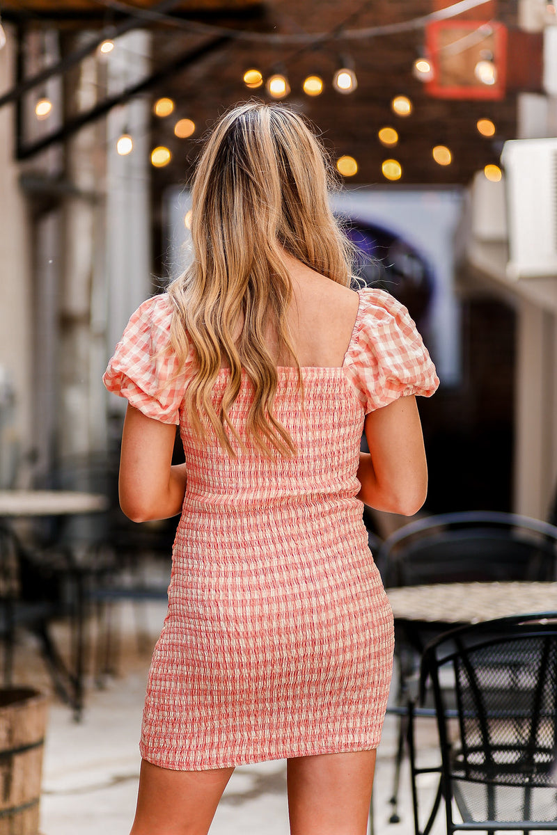 Puff Sleeve Smocked Gingham Mini Dress - Shop Cute Dresses Now At Kendry Collection Boutique