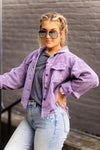 Purple Corduroy Distressed Hem Jacket - Shop Kendry Collection Boutique