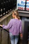 Purple Corduroy Distressed Hem Jacket - Shop Kendry Collection Boutique