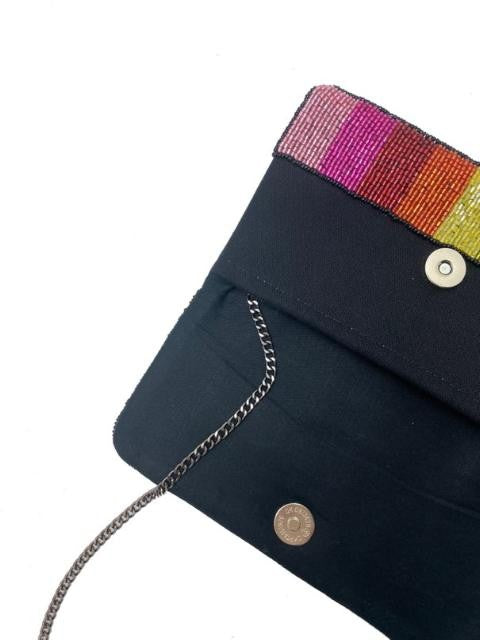 Rainbow Stripe Beaded Crossbody Purse - Kendry Collection Boutique