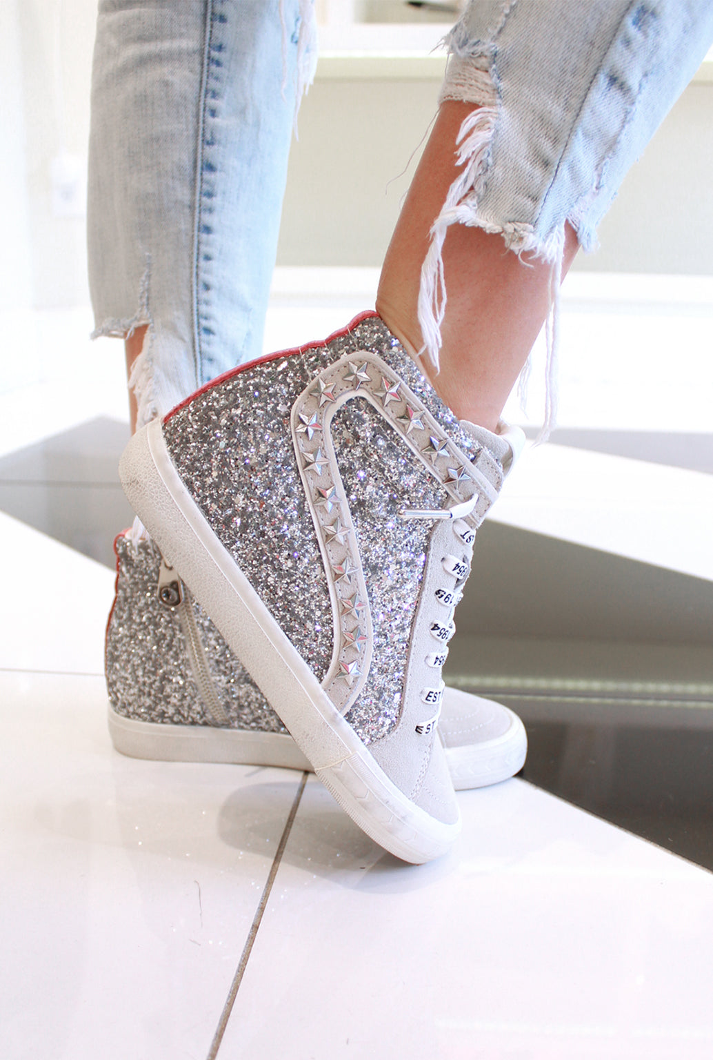 Sequin sneaker wedges outlet