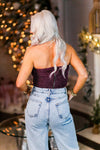 Red Glitter Bandeau Tube Top - Kendry Collection Boutique