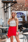 Red High Waisted Mini Skort - Shop Kendry Collection Boutique