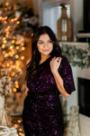 Red Sequin One Shoulder Midi Dress- Kendry Collection Boutique