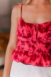 Red Smocked Floral Tank Top - Shop Kendry Collection Boutique