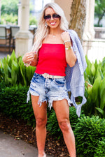 Red Smocked Tube Top - Shop Kendry Collection Boutique