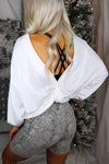  Reversible Ivory Twist Back Sweatshirt - Kendry Collection Boutique