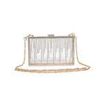 Rhinestone Fringe Clear Crossbody Bag