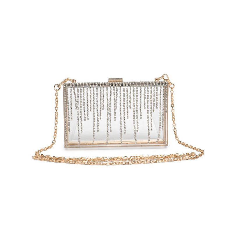 Rhinestone Fringe Clear Crossbody Bag