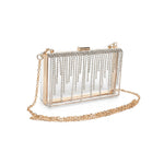 Rhinestone Fringe Clear Crossbody Bag