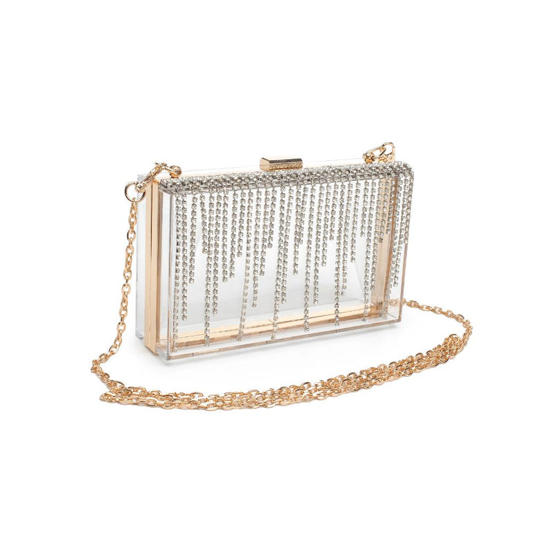 Rhinestone Fringe Clear Crossbody Bag