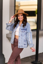 Rhinestone Fringe Denim Jacket - Shop Kendry Collection Boutique