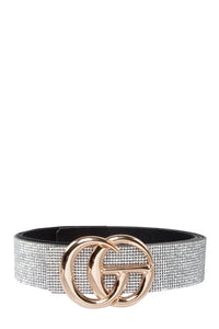 Clear Rhinestone GG Belt - Shop Cute Belts At Kendry Collection Boutique