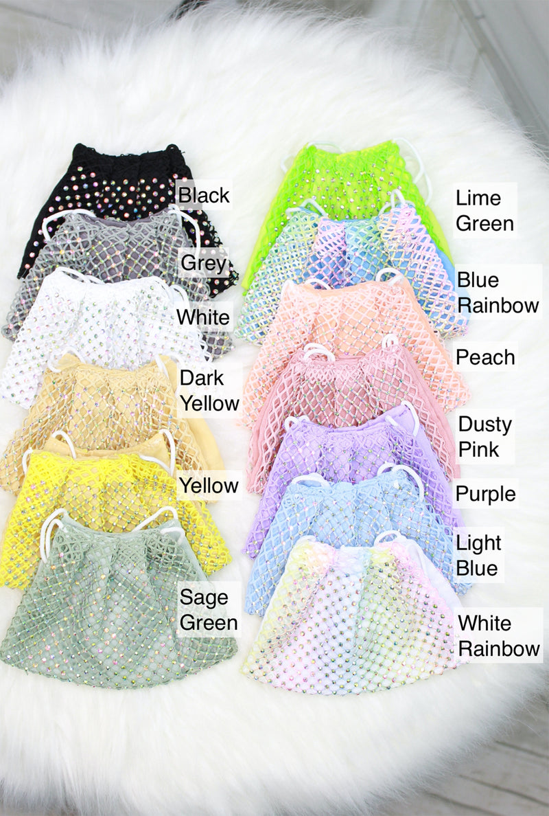 Rhinestone Mesh Face Mask  - Shop Cute Face Masks Now At Kendry Collection Boutique